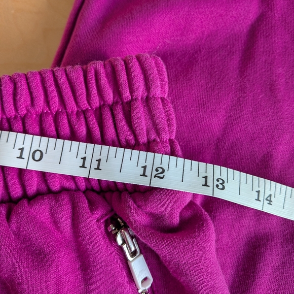 Nike Air High-Rise Fleece Pants Pink - Raw Hem - Streetwear Style XS - Picture 8 of 10